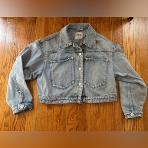 Zara Cropped Jean Jacket